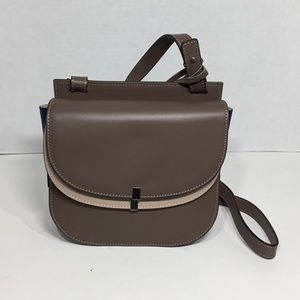 Brown Varriale Saddle Crossbody Leather Handbag.
